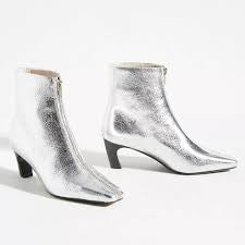 POLLIE Crinkle Boots - Silver | CAVERLEY