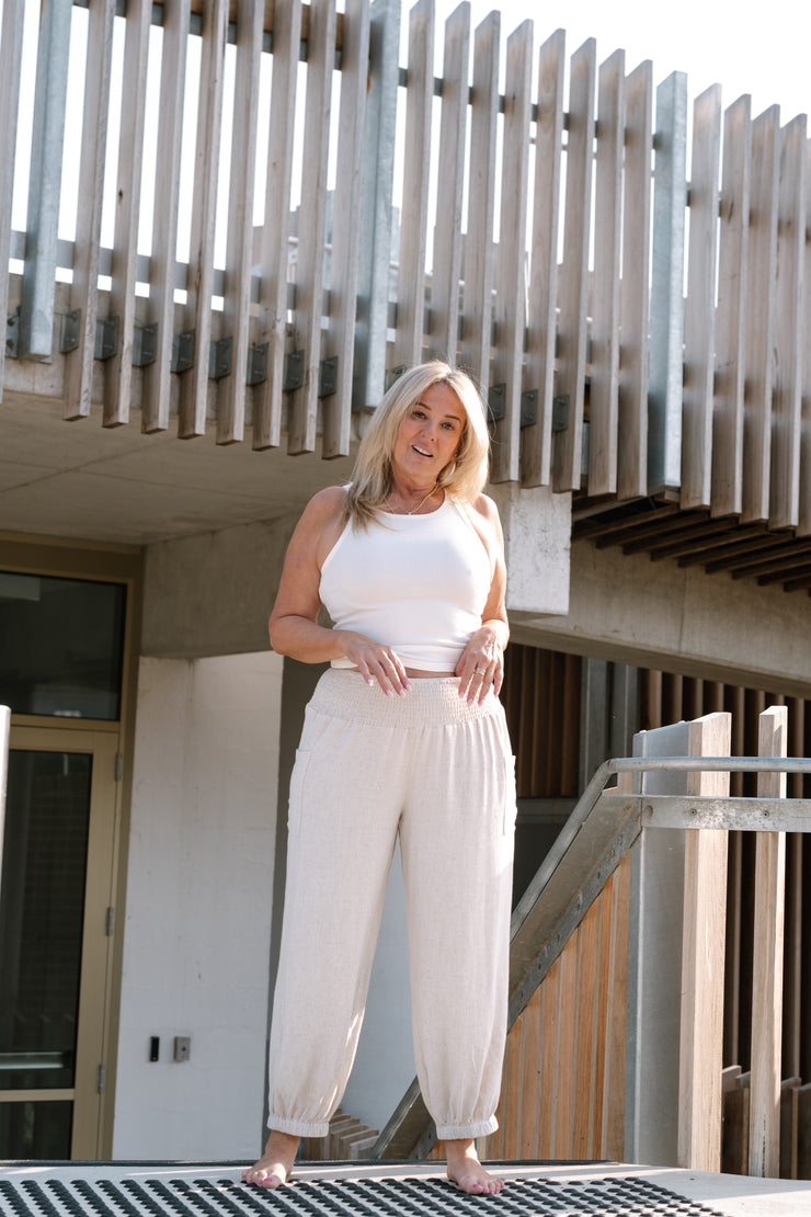 BOHO LINEN PANTS | NATURAL