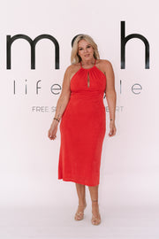 TOPANGA DRESS - CORAL | ESMAEE