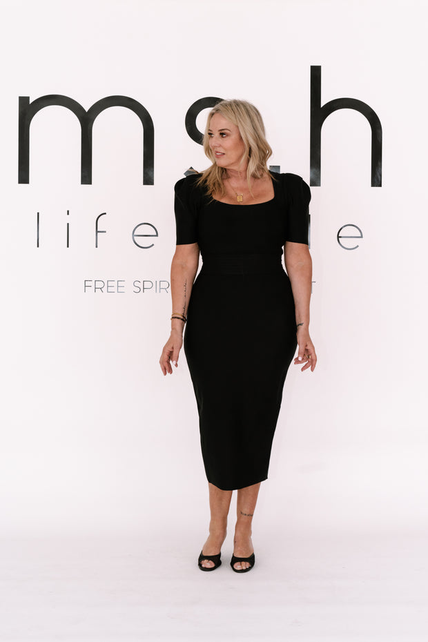 NEOMA MIDI DRESS - BLACK | ELLIATT