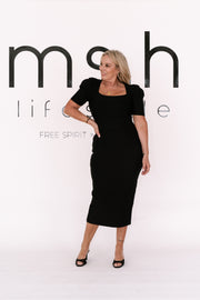 NEOMA MIDI DRESS - BLACK | ELLIATT