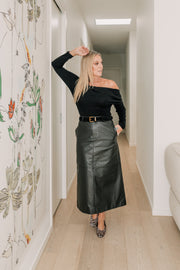 Velocity Leather Skirt | Black | DEA THE LABEL