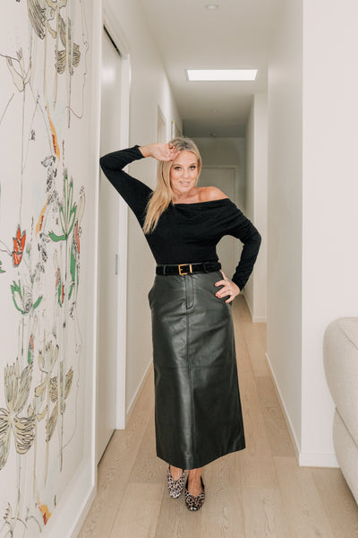 Velocity Leather Skirt | Black | DEA THE LABEL