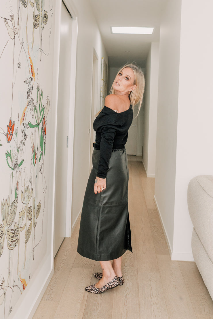Velocity Leather Skirt | Black | DEA THE LABEL