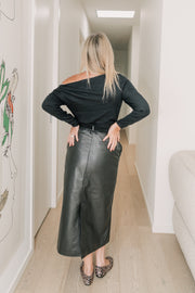 Velocity Leather Skirt | Black | DEA THE LABEL