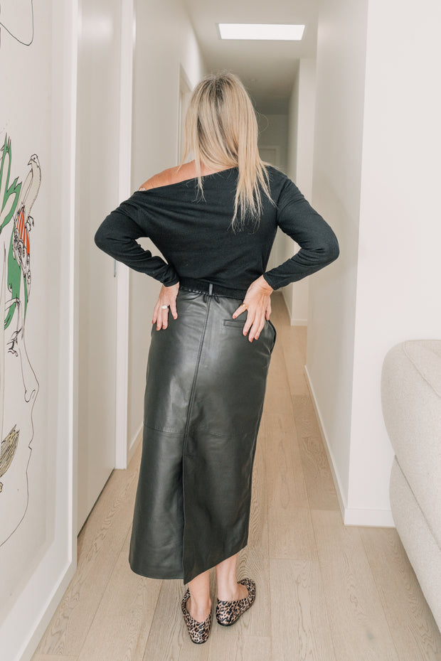 Velocity Leather Skirt | Black | DEA THE LABEL