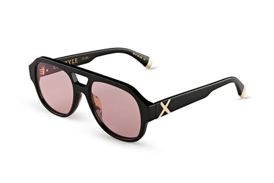 LE STYLE/ GLOSS BLACK - PINK LENS SUNGLASSES | OSCAR X FRANK